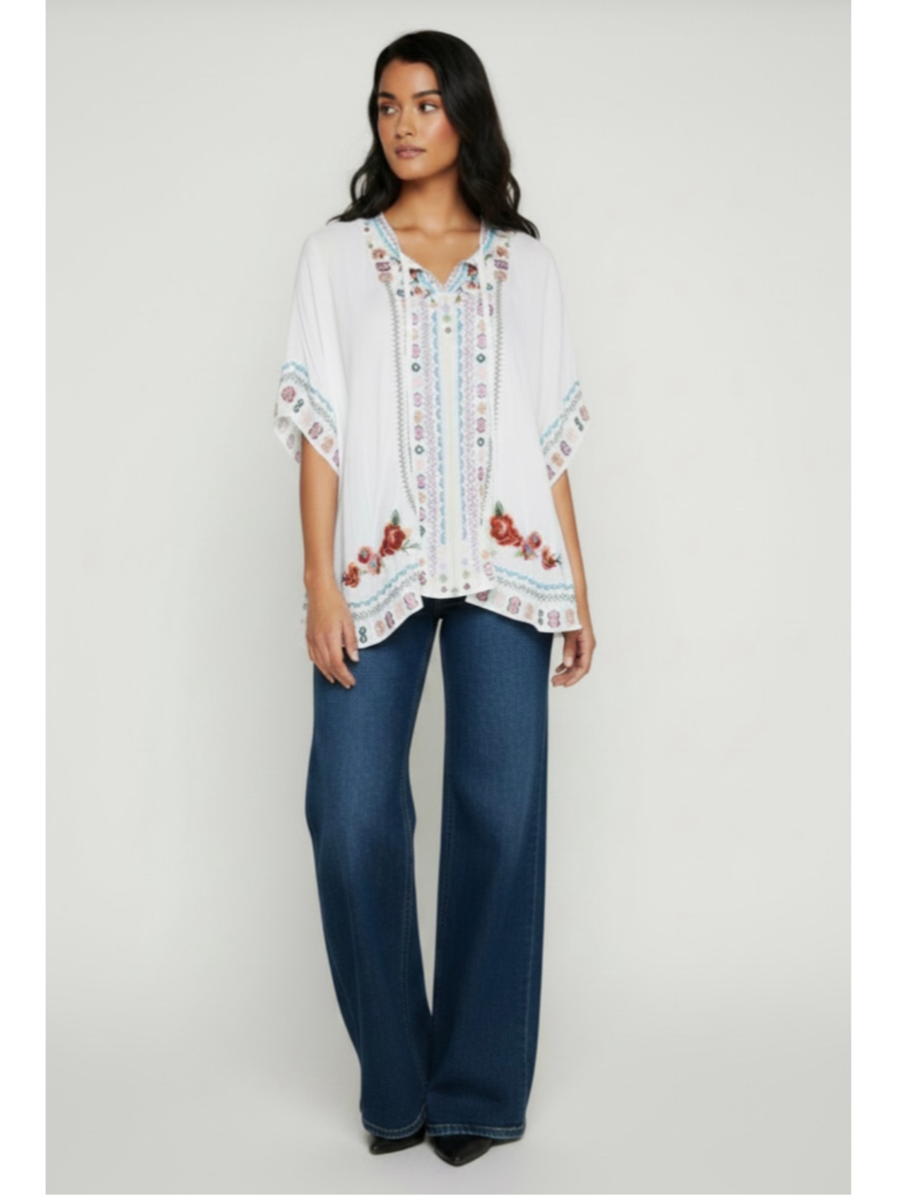 Johnny Was Embroidered Poncho Like Tunic